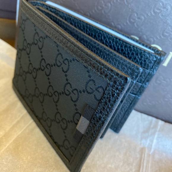 GUCCI 333042 Men's Black wallet card ID NWT - Picture 3 of 8